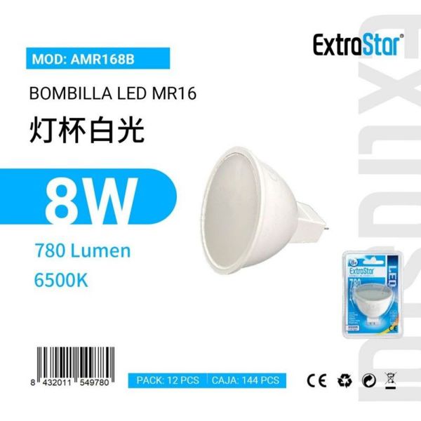 Extrastar Amr168B Bombilla LED 8W 780Lm Luz Fria 6500K
