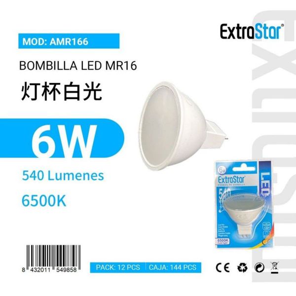Extrastar Amr166 Bombilla LED 6W 540Lm 6500K Luz Dia