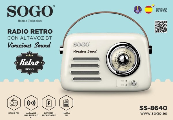 Sogo Ss-8640 Ss-8635 Retro Radio With BT Speaker Blue