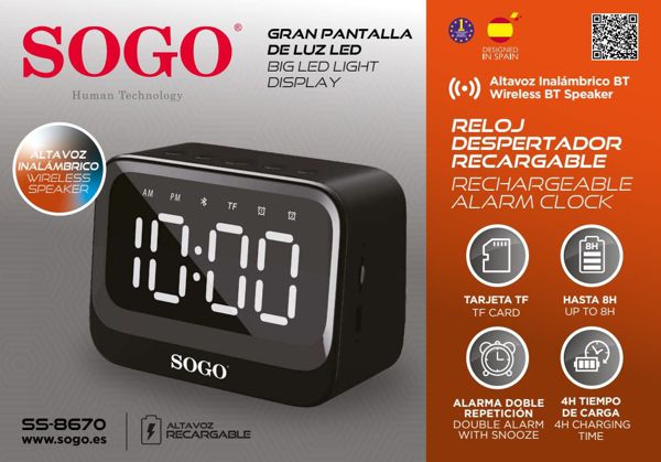 Sogo Ss-8670 Altavoz Port Con Despertador