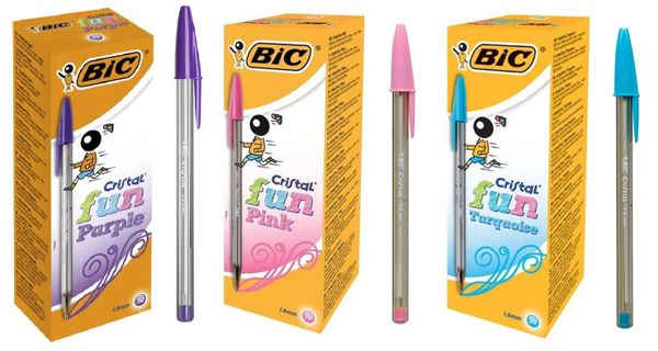 Bic 21639581 21639600 Boligrafo Cristal 1.6Fun 20U Rosa/Turquesa