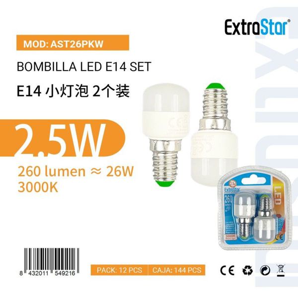 Extrastar Ast26Pkw Bombilla LED E14 Set 3000W