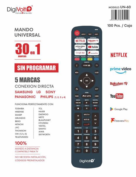 Digivolt Un-60 Mando Universal 30 En 1