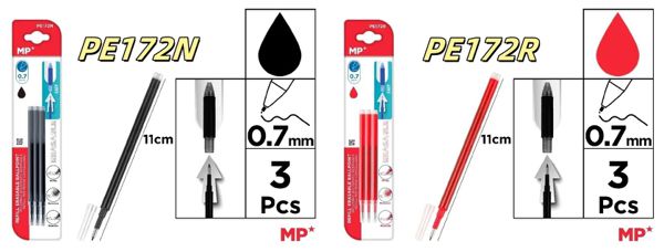 Mp Pe172N Pe172R Recambio Para Boligrafo Borrable 3Uds