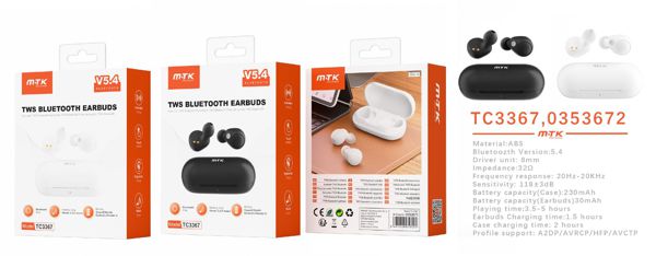 Mtk 0353671 0353672 Tc3367 Auriculares Tws Bt5.4