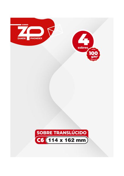 Zp 001143 4 Sobres Translucidos C6