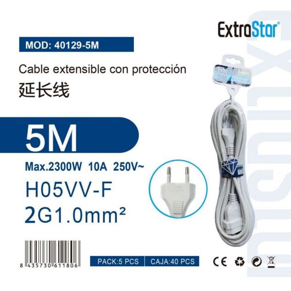 Extrastar 940129-5M Cable Extensiable Enchufe