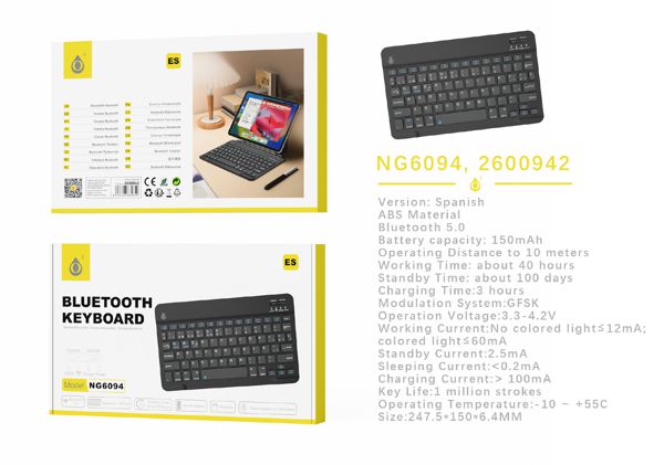 One Plus 2600942 Ng6094 Mini Teclado Espanyol Inalambrico Con Bluetooth