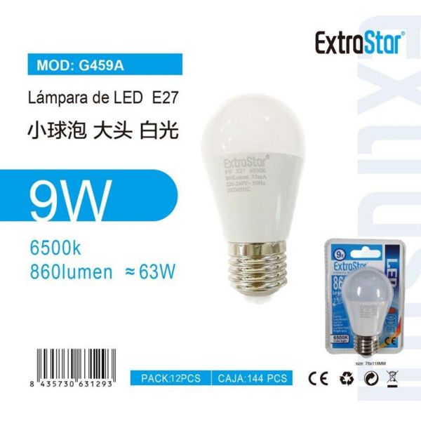 Extrastar Ag459A Bombilla LED G45 9W E27 860Lm