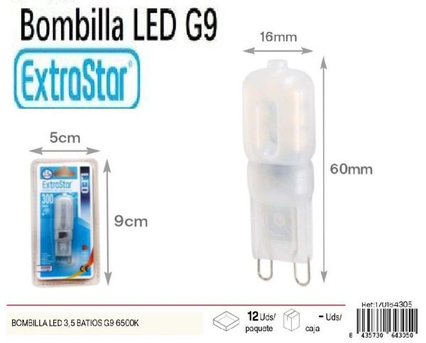 Extrastar Ag9Sl007L Bombilla G9 3.5W 300Lm 6500K