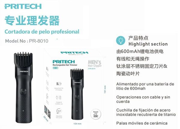 Pritech Pr-8010 Cortadora De Cabello