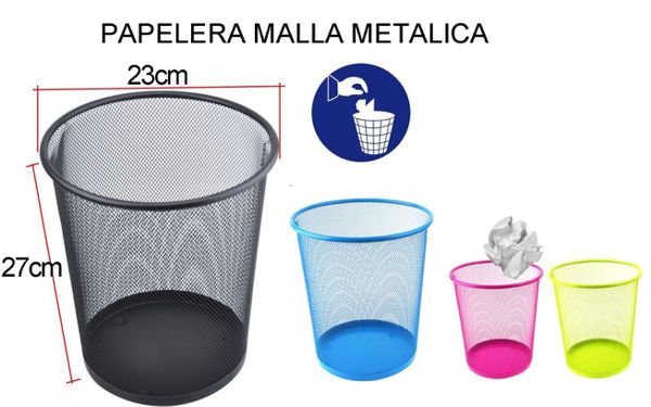 Mp Pa919 Pa919C Papelera Rejilla Metaliza 27Cm,