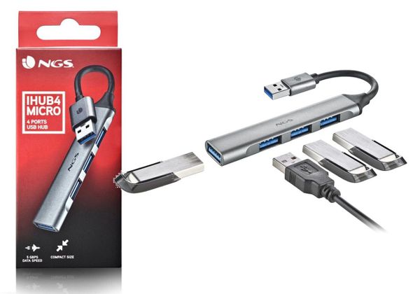 Ngs Ihub 4 Micro 1*USB 3.2Gen 1-3 USB 2.0