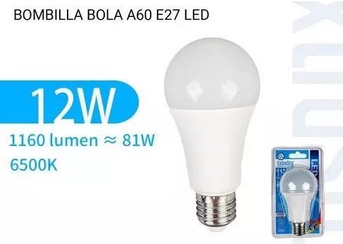 Extrastar A6012 Bombilla LED 12W/E27 6500K Luz Dia[A6012]