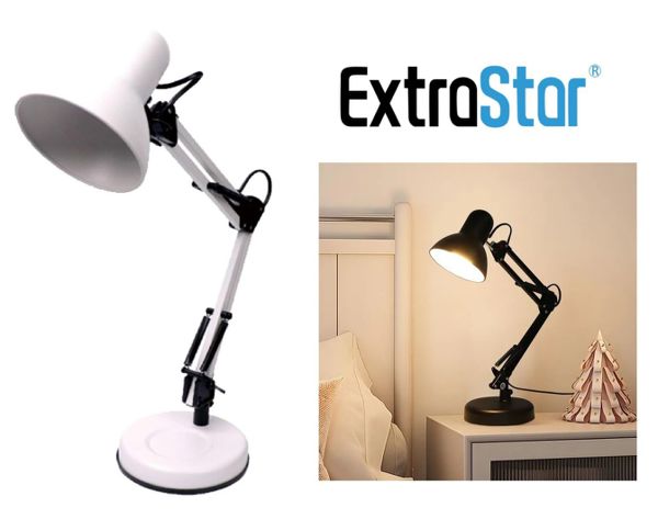 Extrastar Ajc6006 Lampara De Escritorio Flexo Metalico Blanco