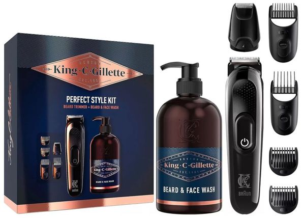 King.C.Style-Kit Trimmer+Face Wash Bateria 50