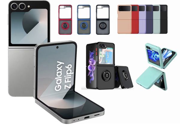 Z Flip 6 / Z Flip 7 Silicona Case Funda Anillo