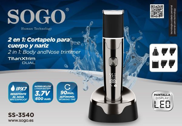 Sogo Ss-3540 Cortapelo Maculino Recargable