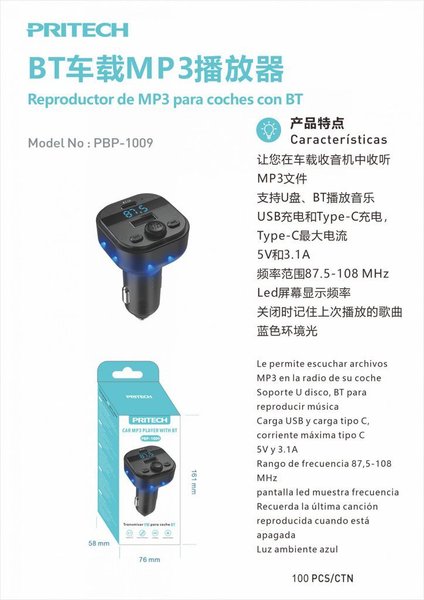 Pritech Pbp-1009 Transmisor Fm Coche