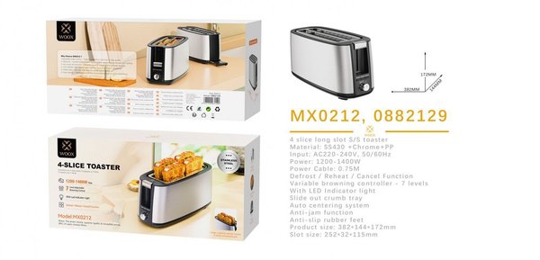 Woox 0882129 Mx0212 Maquina Para Hacer Pan 1400W