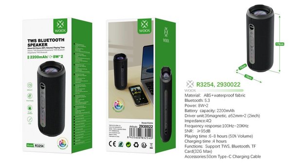 Woox 2930022 R3254 Altavoz BT 2200W