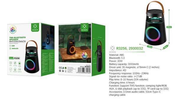 Woox 2930032 R3256 Altavoz BT 3000W