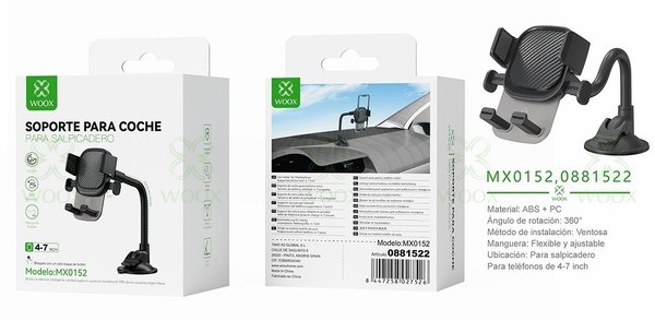 Woox 0881522 Mx0152 Soporte Telefono Coche