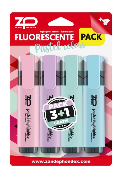 Zp 090105 4 Fluorescentes Colores Pasteles