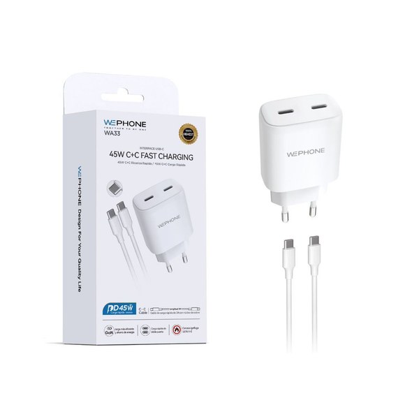 Wephone Wa33 Cargador 2 Type-C Cable Type-C 45W