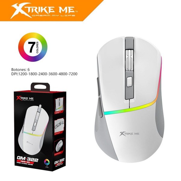 Gm322Wh Raton Gaming 7 Color 7200Dpi