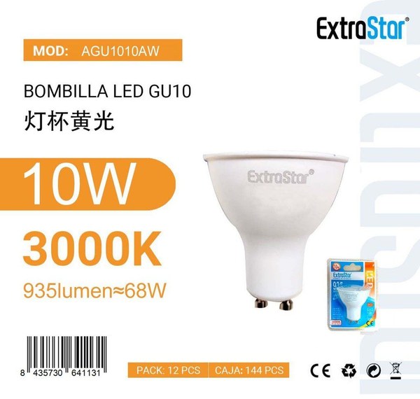Extrastar Agu1010Aw Bombilla LED 10W 935Lm
