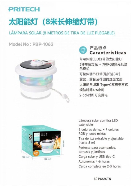Pritech Pbp-1063 Lampara Solar