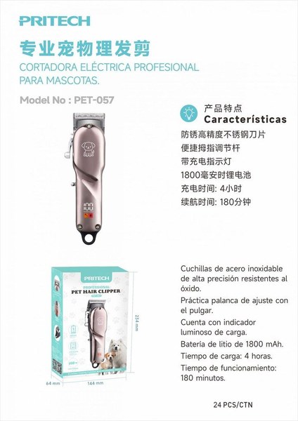 Pritech Pet-057 Cortapelo Para Mascotas