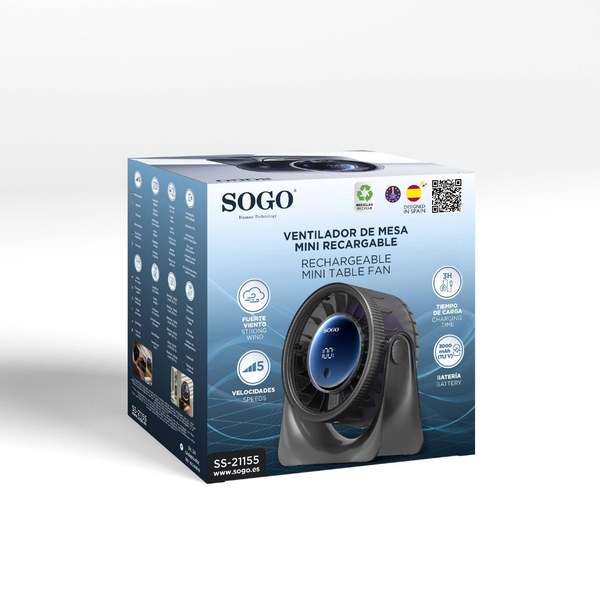 Sogo Ss-21155 Ventilador De Mesa Digital