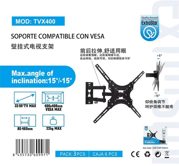 Extrastar 6Tx400 Soporte TV Max 32-55 22Kg