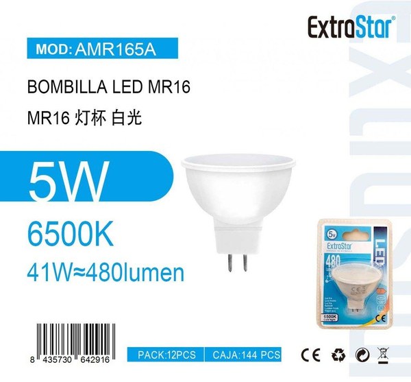 Extrastar Amr165A Bombilla LED 480Lm