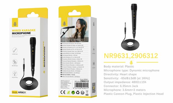 One Plus 2906312 Nr9631 Microfono Cable 3M Clavija 6.35Mm