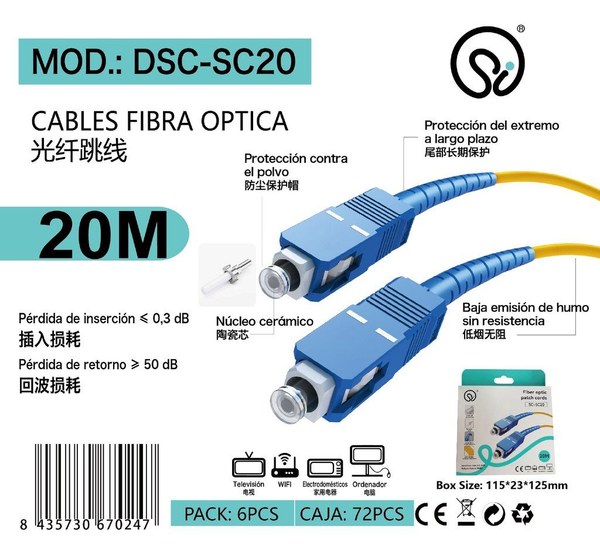Extrastar Dsc-Sc20 Cable Fibra Optica 20M