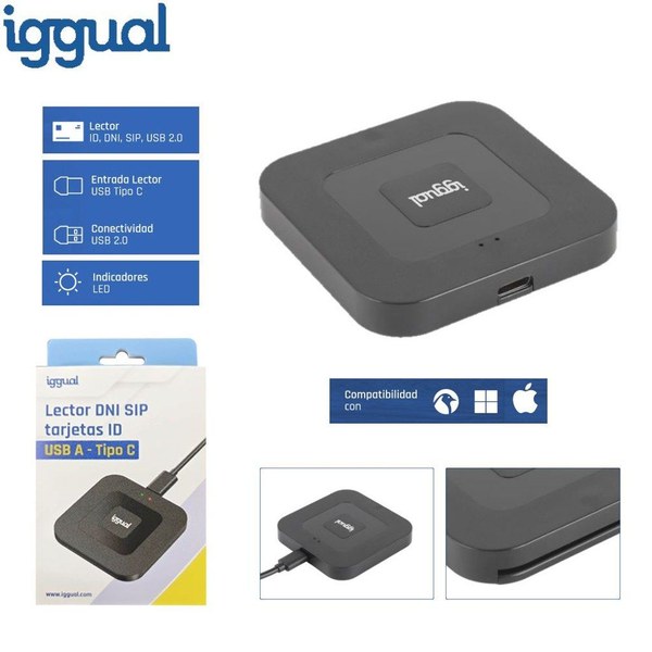 Hy05 Iggual Lector Dni Sip Tarjetas Id USB-C