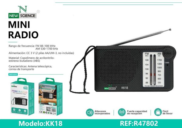 New Sience 47802 Kk18 Mini Radio
