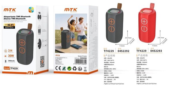 Mtk 0452292 Tf4229 Ne Altavoz Bluetooth Tws Hifi/30W/2400Mah