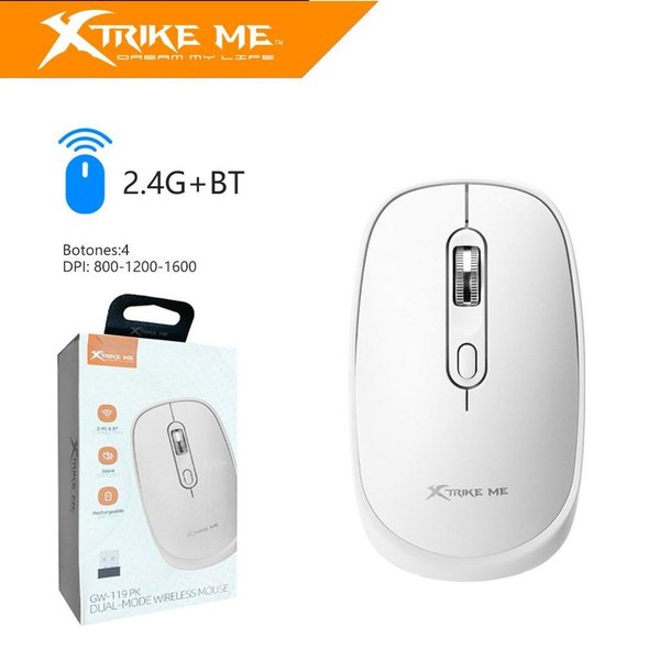 Gw119 Wh Raton Inalambrico Con BT Iluminacion