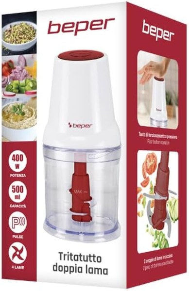 Beper P102Rob010 Procesador De Alimentos Doble Cuchilla 400W